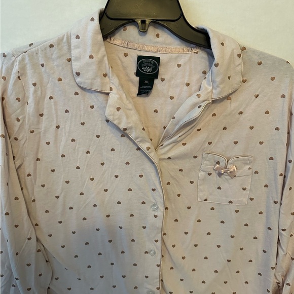 Laura Ashley Heart Pink Theme 2 Piece Pajamas Size Ex Large - Picture 3 of 6